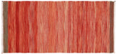 3x7 hand woven Turkish Modern Kilim wool runner rug in red and blue - Turkish Chic Chase