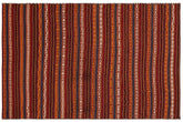 6x12 hand woven Turkish Kilim wool runner rug in red and blue - Rustic Vintage Turkish Avery