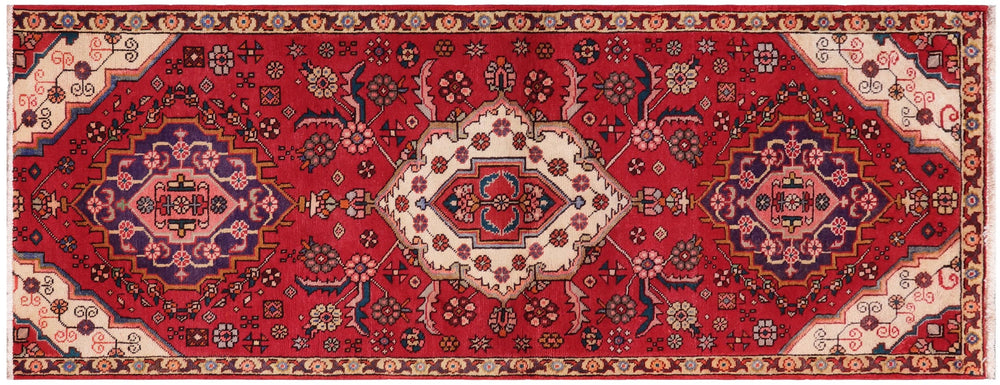 handmade Traditional Kashan Red Gold Hand Knotted RUNNER 100% WOOL area rug 3 x 8