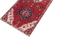 handmade Traditional Tabriz Red Beige Hand Knotted RUNNER 100% WOOL area rug 3 x 8