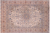 12x17 hand knotted Persian Nain wool rug in beige and peach - Persian Nahin Ayaan