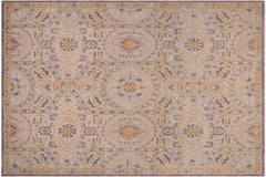 handmade Modern Kafkaz Gray Lt. Green Hand Knotted RECTANGLE 100% WOOL area rug 9' x 12'