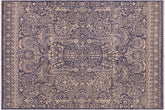 8x10 hand knotted transitional wool rug in gray and beige - Bohemian Frederic