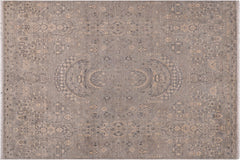 handmade Modern Kafkaz Blue Gray Hand Knotted RECTANGLE 100% WOOL area rug 8' x 10'