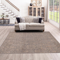 handmade Modern Kafkaz Blue Gray Hand Knotted RECTANGLE 100% WOOL area rug 8' x 10'