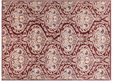 handmade Modern Kafkaz Red Blue Hand Knotted RECTANGLE 100% WOOL area rug 8' x 10'