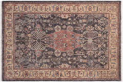 handmade Traditional Kafkaz Gray Tan Hand Knotted RECTANGLE 100% WOOL area rug 4x6