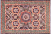 9x12 hand knotted Mamluk wool rug in blue and green - Bohemian Mamluk Davin