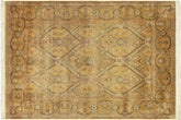 handmade Transitional Tabriz Gold Green Hand Knotted RECTANGLE 100% WOOL area rug 6x9