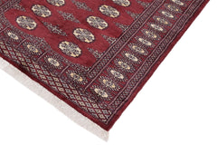 handmade Geometric Bokhara Maroon Gray Hand Knotted RECTANGLE 100% WOOL area rug 3X5