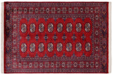 handmade Geometric Bokhara Red Blue Hand Knotted RECTANGLE 100% WOOL area rug 4X6