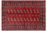 handmade Geometric Bokhara Red Rust Hand Knotted RECTANGLE 100% WOOL area rug 4X6