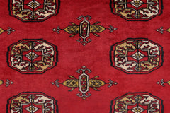handmade Geometric Bokhara Red Beige Hand Knotted RECTANGLE 100% WOOL area rug 4X6