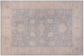 12x15 hand knotted Ziegler wool rug in blue and beige - Classic Ziegler Julie