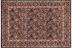 handmade Transitional Gulshanayub Black Red Hand Knotted RECTANGLE 100% WOOL area rug 9x12