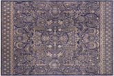 12x15 hand knotted transitional wool rug in gray and beige - Bohemian Everett