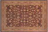 9x12 hand knotted Vegetable Dyed wool rug in maroon and tan - Tabriz Fay