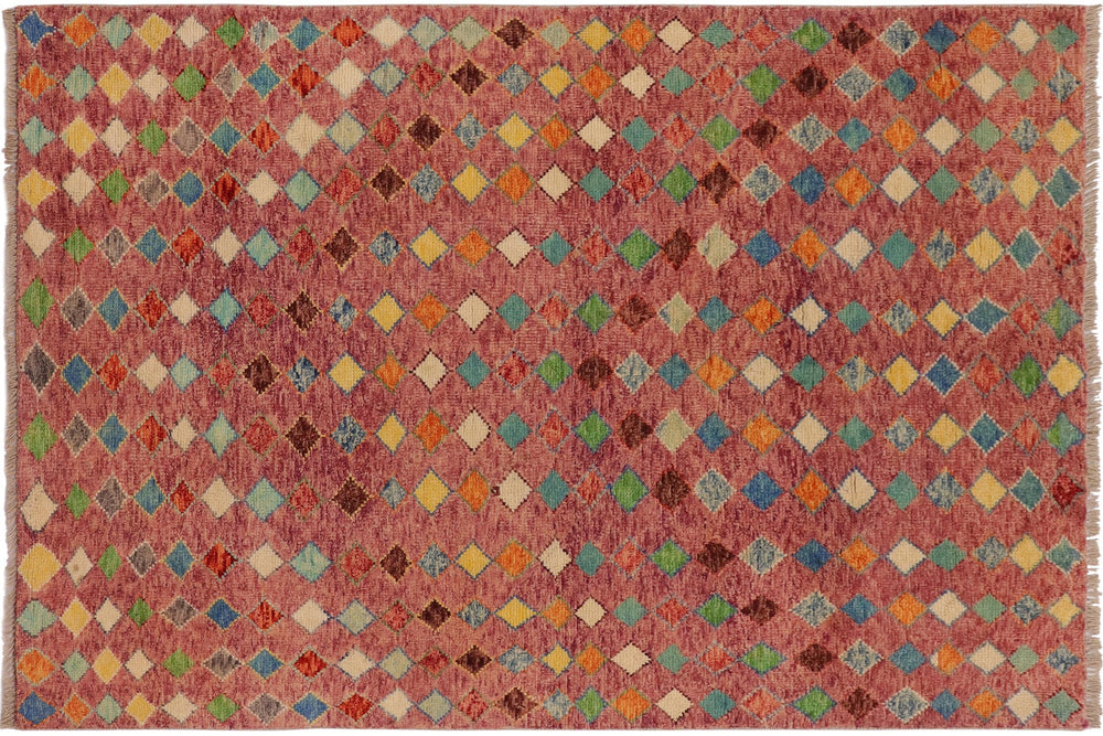 handmade Modern Balouchi Purple Blue Hand Knotted RECTANGLE 100% WOOL area rug 4x6