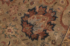 handmade Transitional Anmol Agra Taupe Beige Hand Knotted RECTANGLE 100% WOOL area rug 9x13