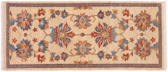 handmade Traditional Kafkaz Tan Rust Hand Knotted RUNNER 100% WOOL area rug 3' x 5'