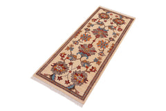 handmade Traditional Kafkaz Beige Rust Hand Knotted RUNNER 100% WOOL area rug 3' x 5'