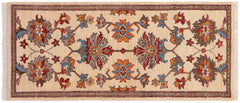 handmade Traditional Kafkaz Beige Rust Hand Knotted RUNNER 100% WOOL area rug 3' x 5'