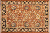 9x12 hand knotted Vegetable Dyed wool rug in brown and black - Hashmi Janine