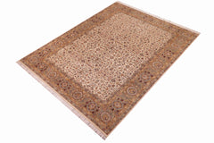 handmade Traditional Beige Tan Hand Knotted RECTANGLE 100% WOOL area rug 9x12