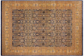 9x12 hand knotted Vegetable Dyed wool rug in blue and gold - Tabriz Maribel
