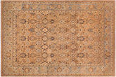 9x12 hand knotted Vegetable Dyed wool rug in brown and blue - Tabriz Ping