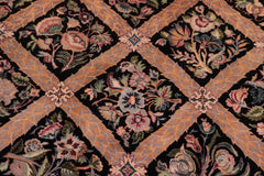 handmade Transitional Bakhtair Black Black Hand Knotted RECTANGLE 100% WOOL area rug 9x12