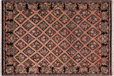 handmade Transitional Bakhtair Black Black Hand Knotted RECTANGLE 100% WOOL area rug 9x12