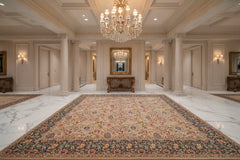 handmade Transitional Irfan Lt. Gray Teal Green Hand Knotted RECTANGLE 100% WOOL area rug 9x12