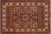 8x10 hand knotted Ziegler wool rug in brown and tan - Eclectic Ziegler Jolene