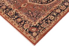 handmade Traditional Kafkaz Rust Blue Hand Knotted RECTANGLE 100% WOOL area rug 8' x 9'