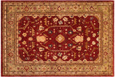 8x10 hand knotted Ziegler wool rug in red and green - Chic Ziegler Adeline