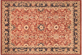 8x10 hand knotted Ziegler wool rug in rust and blue - Bohemian Ziegler Sondra