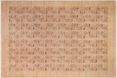 8x10 hand knotted modern wool rug in tan and gold - Modern Frieda