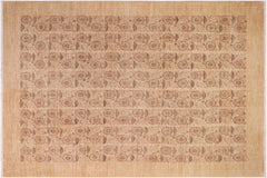 handmade Modern Kafkaz Lt. Tan Gold Hand Knotted RECTANGLE 100% WOOL area rug 8' x 10'