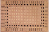 8x9 hand knotted modern wool rug in nude and black - Eclectic Gabriell