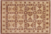 8x10 hand knotted modern wool rug in brown and tan - Modern Katharin