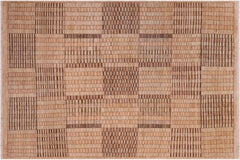 handmade Modern Gabbeh Tan Brown Hand Knotted RECTANGLE 100% WOOL area rug 8' x 10'