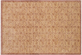 8x10 hand knotted modern wool rug in tan and gold - Chic Staci