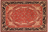 8x10 hand knotted Ziegler wool rug in rust and black - Oriental Ziegler Jimmie