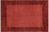 8x10 hand knotted modern wool rug in red and burgundy - Eclectic Luella