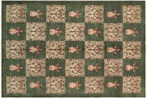 8x10 hand knotted modern wool rug in green and rust - Modern Drake