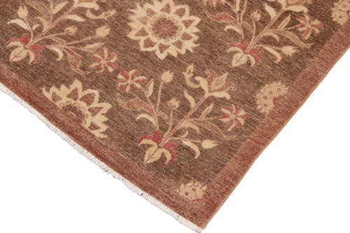 handmade Modern Kafkaz Brown Tan Hand Knotted RECTANGLE 100% WOOL area rug 8' x 10'