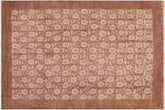8x10 hand knotted modern wool rug in brown and beige - Eclectic Margo