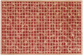 8x10 hand knotted modern wool rug in rust and tan - Chic Bobbi