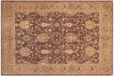 8x10 hand knotted Ziegler wool rug in brown and tan - Oriental Ziegler Leanne